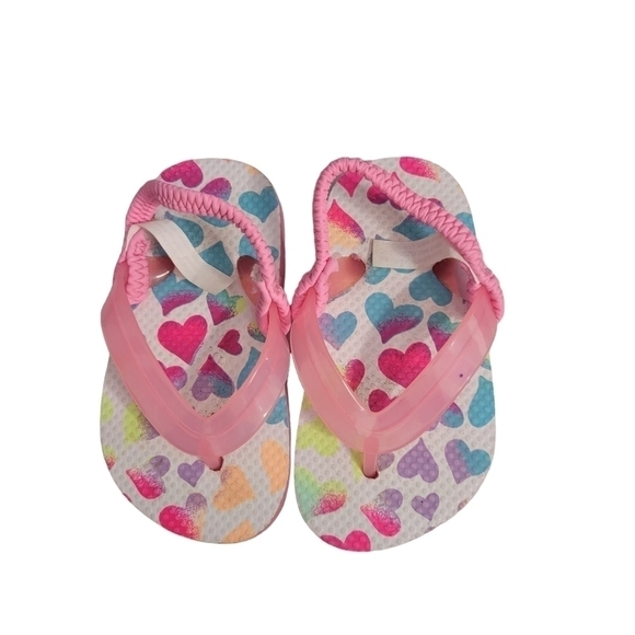 Children's Place Baby Heart Print Sandals Flip Flops - Picture 1 of 8